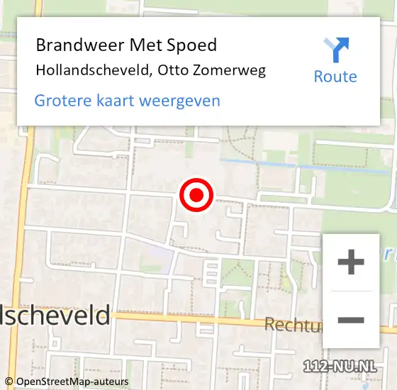 Locatie op kaart van de 112 melding: Brandweer Met Spoed Naar Hollandscheveld, Otto Zomerweg op 17 januari 2016 18:13