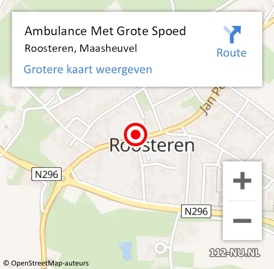 Locatie op kaart van de 112 melding: Ambulance Met Grote Spoed Naar Roosteren, Maasheuvel op 17 januari 2016 20:43