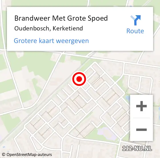 Locatie op kaart van de 112 melding: Brandweer Met Grote Spoed Naar Oudenbosch, Kerketiend op 17 januari 2016 21:25