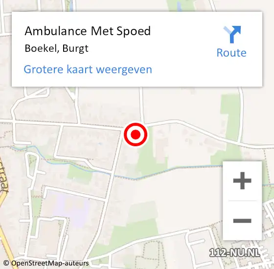 Locatie op kaart van de 112 melding: Ambulance Met Spoed Naar Boekel, Burgt op 17 januari 2016 21:47