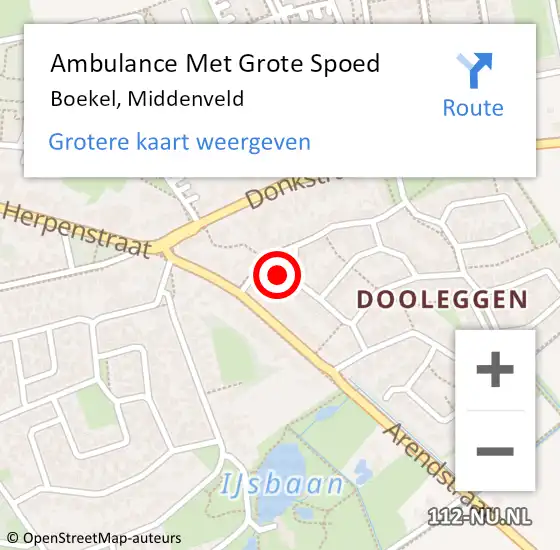 Locatie op kaart van de 112 melding: Ambulance Met Grote Spoed Naar Boekel, Middenveld op 17 januari 2016 22:28