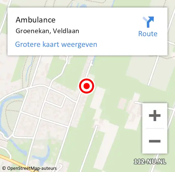 Locatie op kaart van de 112 melding: Ambulance Groenekan, Veldlaan op 17 januari 2016 22:37