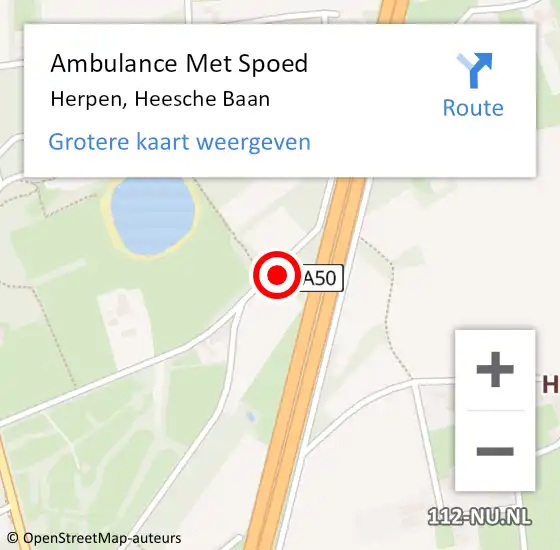 Locatie op kaart van de 112 melding: Ambulance Met Spoed Naar Herpen, Heesche Baan op 17 januari 2016 23:30