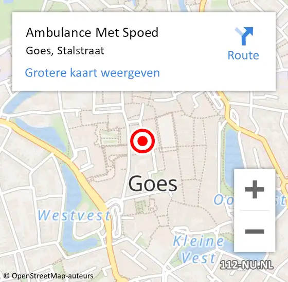 Locatie op kaart van de 112 melding: Ambulance Met Spoed Naar Goes, Stalstraat op 3 december 2013 14:58