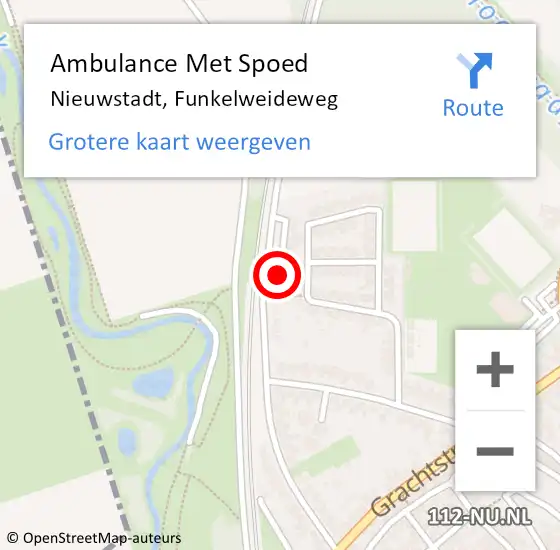 Locatie op kaart van de 112 melding: Ambulance Met Spoed Naar Nieuwstadt, Funkelweideweg op 18 januari 2016 07:40