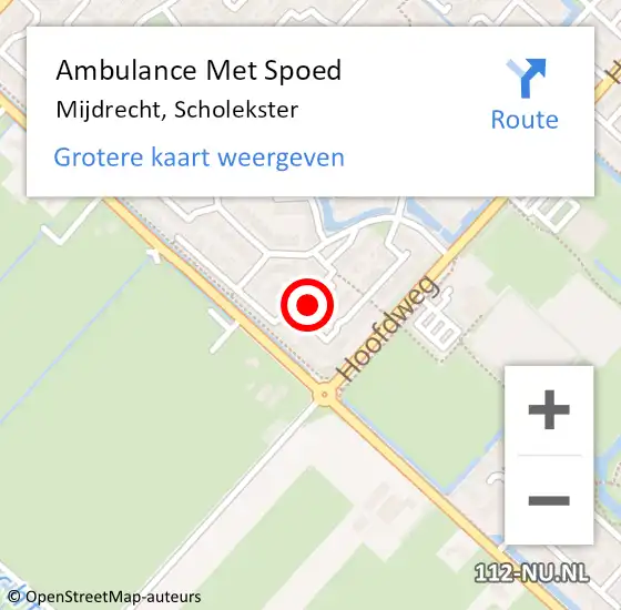 Locatie op kaart van de 112 melding: Ambulance Met Spoed Naar Mijdrecht, Scholekster op 18 januari 2016 08:33