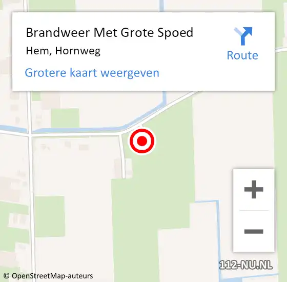 Locatie op kaart van de 112 melding: Brandweer Met Grote Spoed Naar Hem, Hornweg op 18 januari 2016 11:06