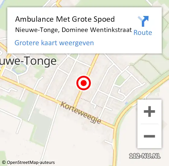 Locatie op kaart van de 112 melding: Ambulance Met Grote Spoed Naar Nieuwe-Tonge, Dominee Wentinkstraat op 18 januari 2016 11:36