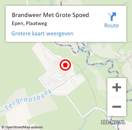 Locatie op kaart van de 112 melding: Brandweer Met Grote Spoed Naar Epen, Plaatweg op 18 januari 2016 13:05