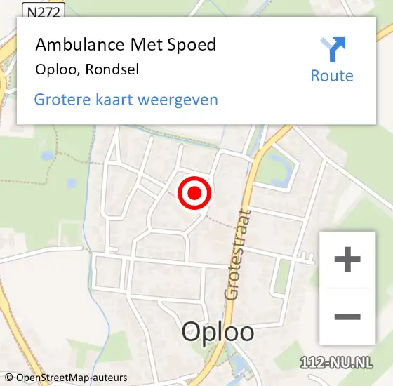 Locatie op kaart van de 112 melding: Ambulance Met Spoed Naar Oploo, Rondsel op 18 januari 2016 13:44