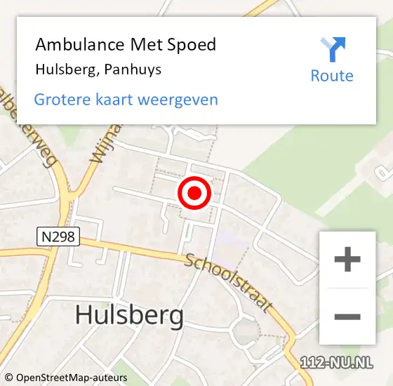 Locatie op kaart van de 112 melding: Ambulance Met Spoed Naar Hulsberg, Panhuys op 3 december 2013 15:46