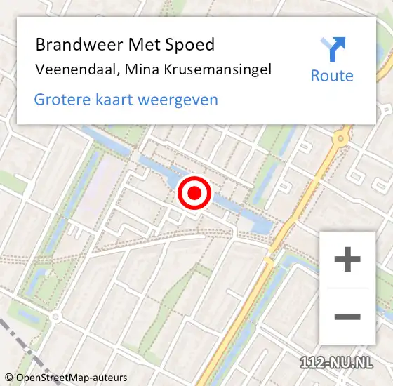 Locatie op kaart van de 112 melding: Brandweer Met Spoed Naar Veenendaal, Mina Krusemansingel op 18 januari 2016 14:31