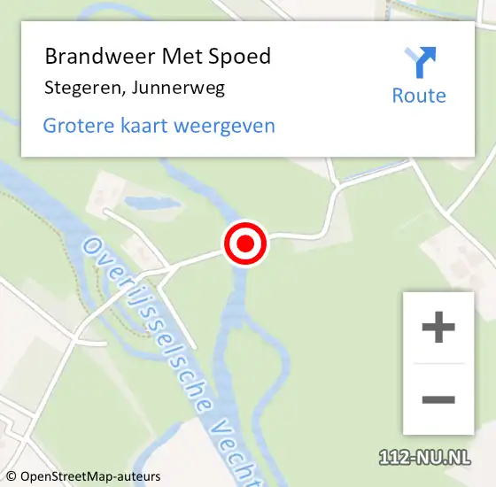 Locatie op kaart van de 112 melding: Brandweer Met Spoed Naar Stegeren, Junnerweg op 18 januari 2016 14:41