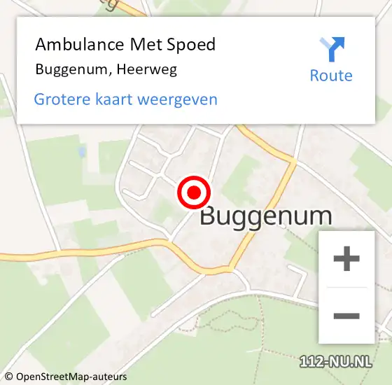 Locatie op kaart van de 112 melding: Ambulance Met Spoed Naar Buggenum, Heerweg op 18 januari 2016 15:08