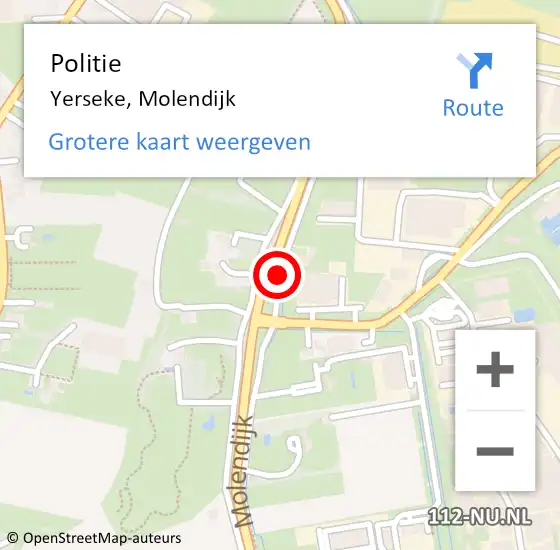 Locatie op kaart van de 112 melding: Politie Yerseke, Molendijk op 3 december 2013 16:02