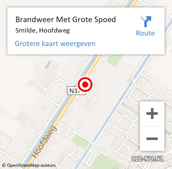 Locatie op kaart van de 112 melding: Brandweer Met Grote Spoed Naar Smilde, Hoofdweg op 18 januari 2016 17:19