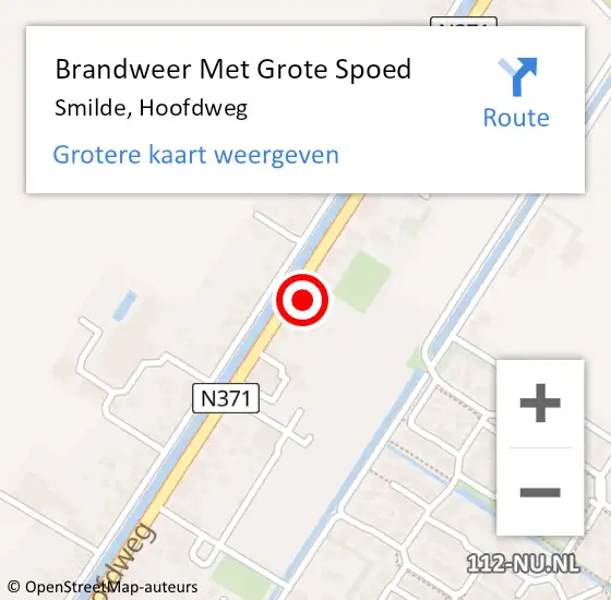 Locatie op kaart van de 112 melding: Brandweer Met Grote Spoed Naar Smilde, Hoofdweg op 18 januari 2016 17:22