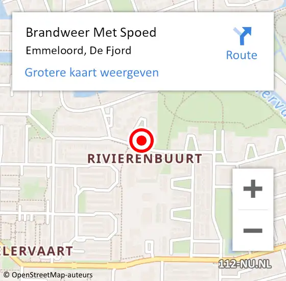 Locatie op kaart van de 112 melding: Brandweer Met Spoed Naar Emmeloord, De Fjord op 18 januari 2016 17:22