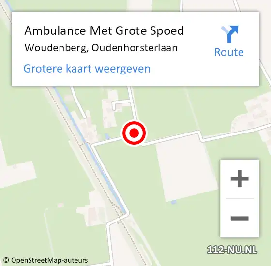 Locatie op kaart van de 112 melding: Ambulance Met Grote Spoed Naar Woudenberg, Oudenhorsterlaan op 18 januari 2016 20:24