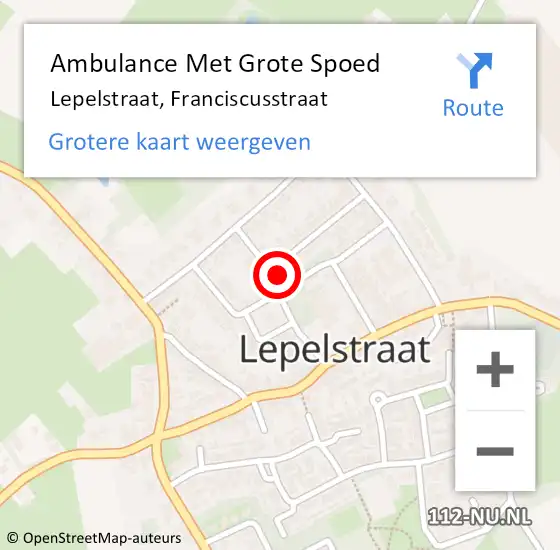 Locatie op kaart van de 112 melding: Ambulance Met Grote Spoed Naar Lepelstraat, Franciscusstraat op 3 december 2013 16:38