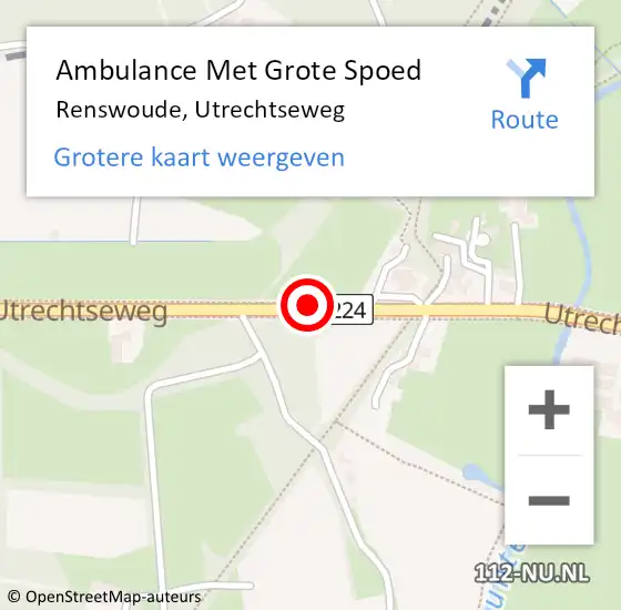 Locatie op kaart van de 112 melding: Ambulance Met Grote Spoed Naar Renswoude, Utrechtseweg op 19 januari 2016 04:39