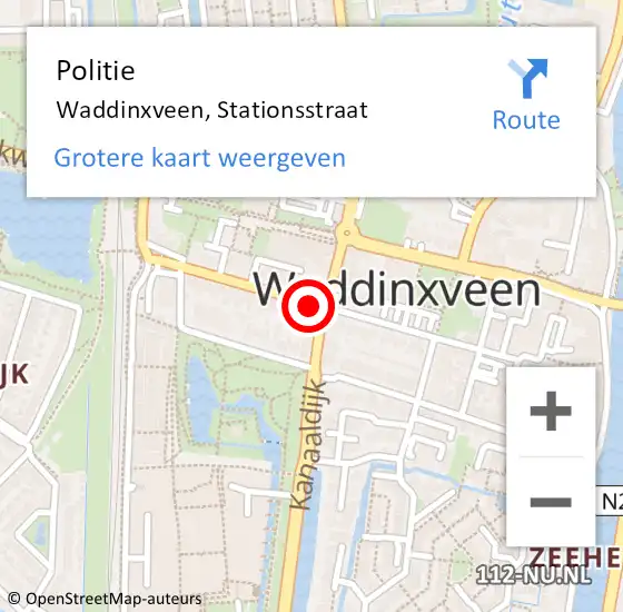 Locatie op kaart van de 112 melding: Politie Waddinxveen, Stationsstraat op 19 januari 2016 06:23