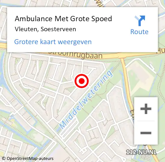 Locatie op kaart van de 112 melding: Ambulance Met Grote Spoed Naar Vleuten, Soesterveen op 19 januari 2016 06:45