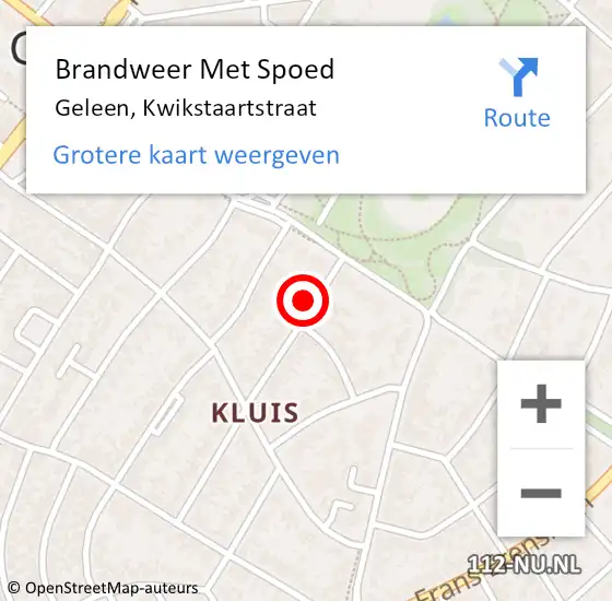 Locatie op kaart van de 112 melding: Brandweer Met Spoed Naar Geleen, Kwikstaartstraat op 19 januari 2016 07:04