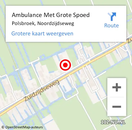 Locatie op kaart van de 112 melding: Ambulance Met Grote Spoed Naar Polsbroek, Noordzijdseweg op 19 januari 2016 07:49