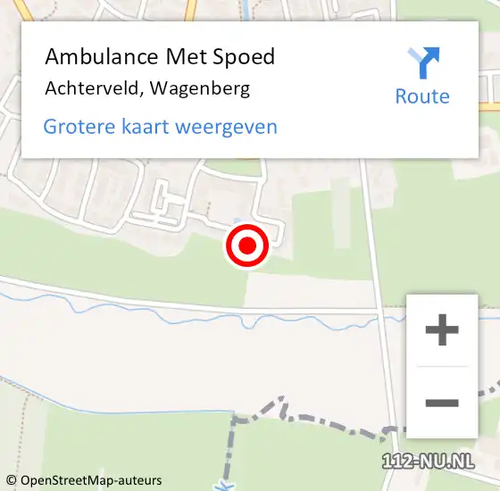 Locatie op kaart van de 112 melding: Ambulance Met Spoed Naar Achterveld, Wagenberg op 19 januari 2016 08:27