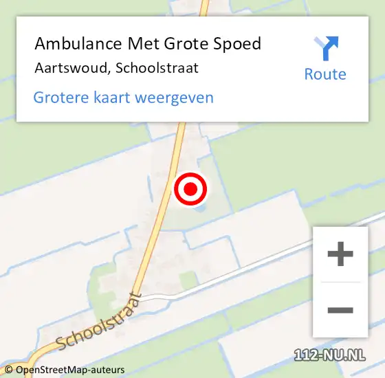Locatie op kaart van de 112 melding: Ambulance Met Grote Spoed Naar Aartswoud, Schoolstraat op 19 januari 2016 09:14
