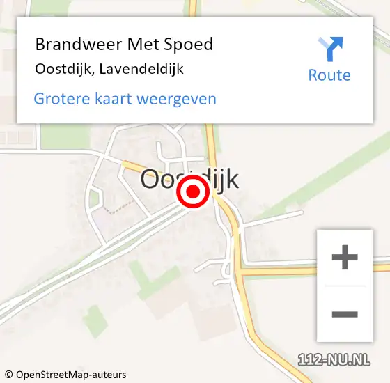 Locatie op kaart van de 112 melding: Brandweer Met Spoed Naar Oostdijk, Lavendeldijk op 19 januari 2016 09:35