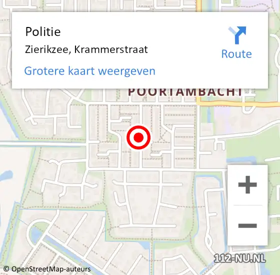 Locatie op kaart van de 112 melding: Politie Zierikzee, Krammerstraat op 19 januari 2016 11:14