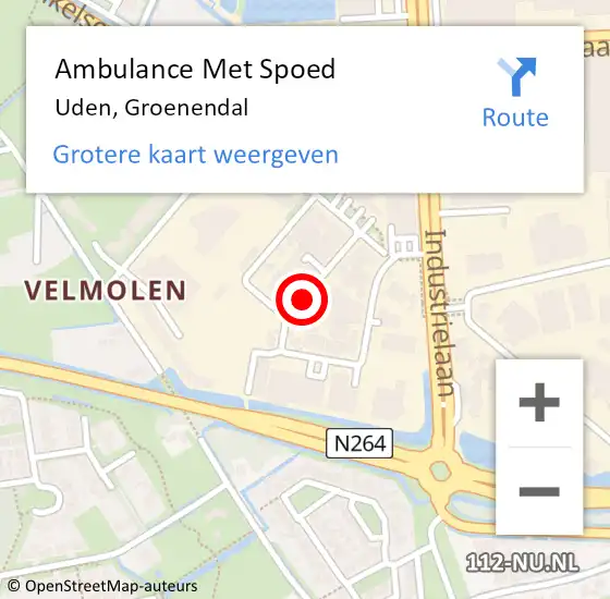 Locatie op kaart van de 112 melding: Ambulance Met Spoed Naar Uden, Groenendal op 19 januari 2016 11:17