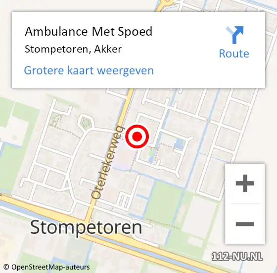 Locatie op kaart van de 112 melding: Ambulance Met Spoed Naar Stompetoren, Akker op 19 januari 2016 12:21