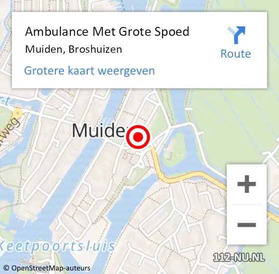 Locatie op kaart van de 112 melding: Ambulance Met Grote Spoed Naar Muiden, Broshuizen op 14 september 2013 19:13