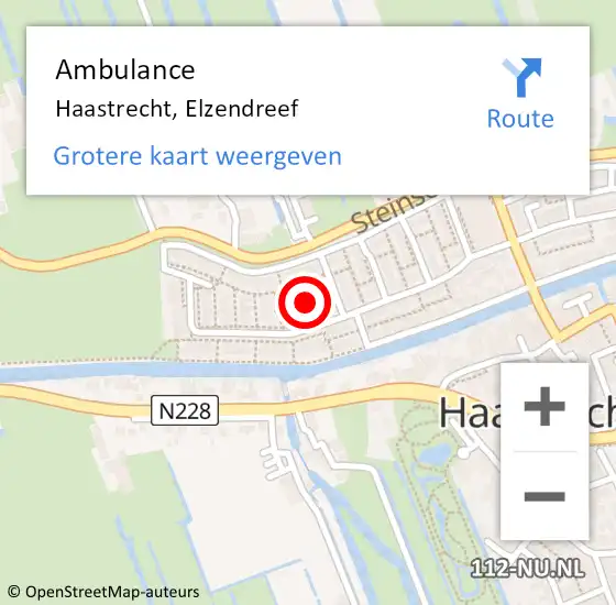 Locatie op kaart van de 112 melding: Ambulance Haastrecht, Elzendreef op 19 januari 2016 14:00