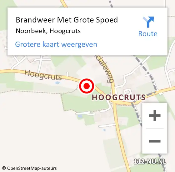 Locatie op kaart van de 112 melding: Brandweer Met Grote Spoed Naar Noorbeek, Hoogcruts op 19 januari 2016 14:22