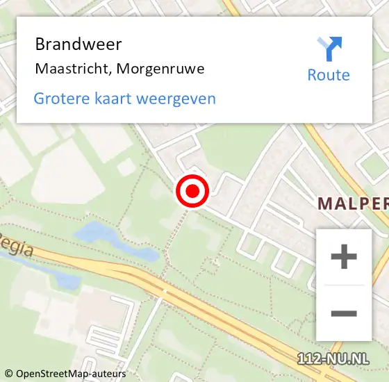 Locatie op kaart van de 112 melding: Brandweer Maastricht, Morgenruwe op 3 december 2013 17:39