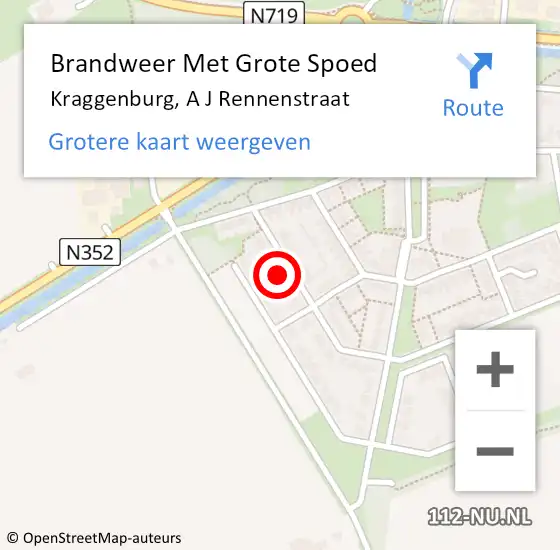 Locatie op kaart van de 112 melding: Brandweer Met Grote Spoed Naar Kraggenburg, A J Rennenstraat op 19 januari 2016 15:21