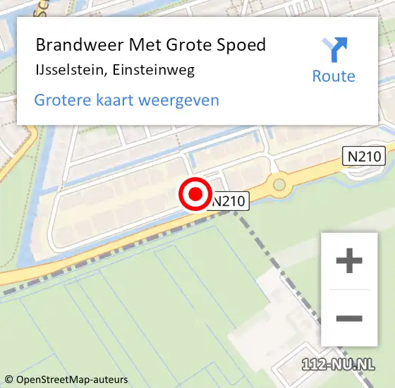 Locatie op kaart van de 112 melding: Brandweer Met Grote Spoed Naar IJsselstein, Einsteinweg op 19 januari 2016 22:20