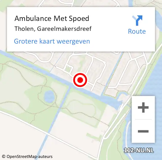 Locatie op kaart van de 112 melding: Ambulance Met Spoed Naar Tholen, Gareelmakersdreef op 19 januari 2016 23:52