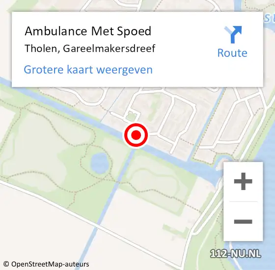 Locatie op kaart van de 112 melding: Ambulance Met Spoed Naar Tholen, Gareelmakersdreef op 20 januari 2016 00:01