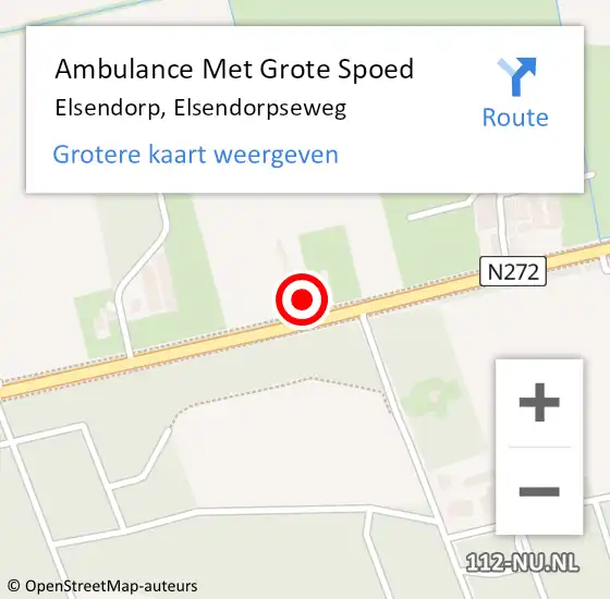 Locatie op kaart van de 112 melding: Ambulance Met Grote Spoed Naar Elsendorp, Elsendorpseweg op 20 januari 2016 00:34