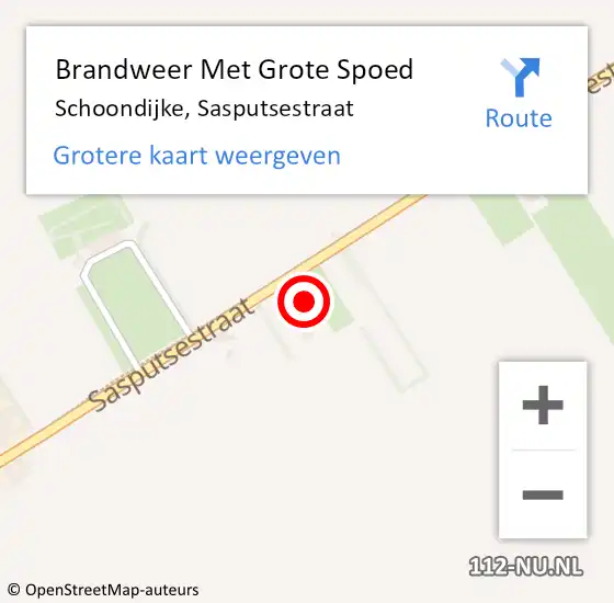 Locatie op kaart van de 112 melding: Brandweer Met Grote Spoed Naar Schoondijke, Sasputsestraat op 20 januari 2016 02:03