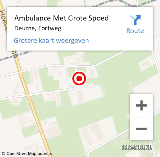 Locatie op kaart van de 112 melding: Ambulance Met Grote Spoed Naar Deurne, Fortweg op 20 januari 2016 08:23