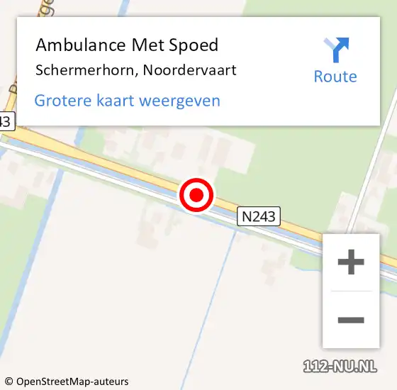 Locatie op kaart van de 112 melding: Ambulance Met Spoed Naar Schermerhorn, Noordervaart op 20 januari 2016 09:09