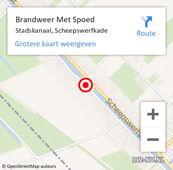 Locatie op kaart van de 112 melding: Brandweer Met Spoed Naar Stadskanaal, Scheepswerfkade op 20 januari 2016 09:19