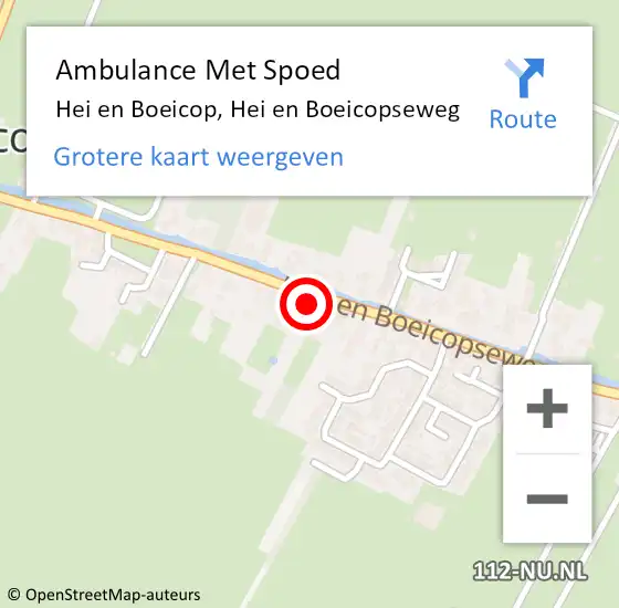 Locatie op kaart van de 112 melding: Ambulance Met Spoed Naar Hei en Boeicop, Hei en Boeicopseweg op 20 januari 2016 09:25