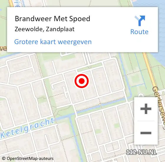 Locatie op kaart van de 112 melding: Brandweer Met Spoed Naar Zeewolde, Zandplaat op 20 januari 2016 10:16